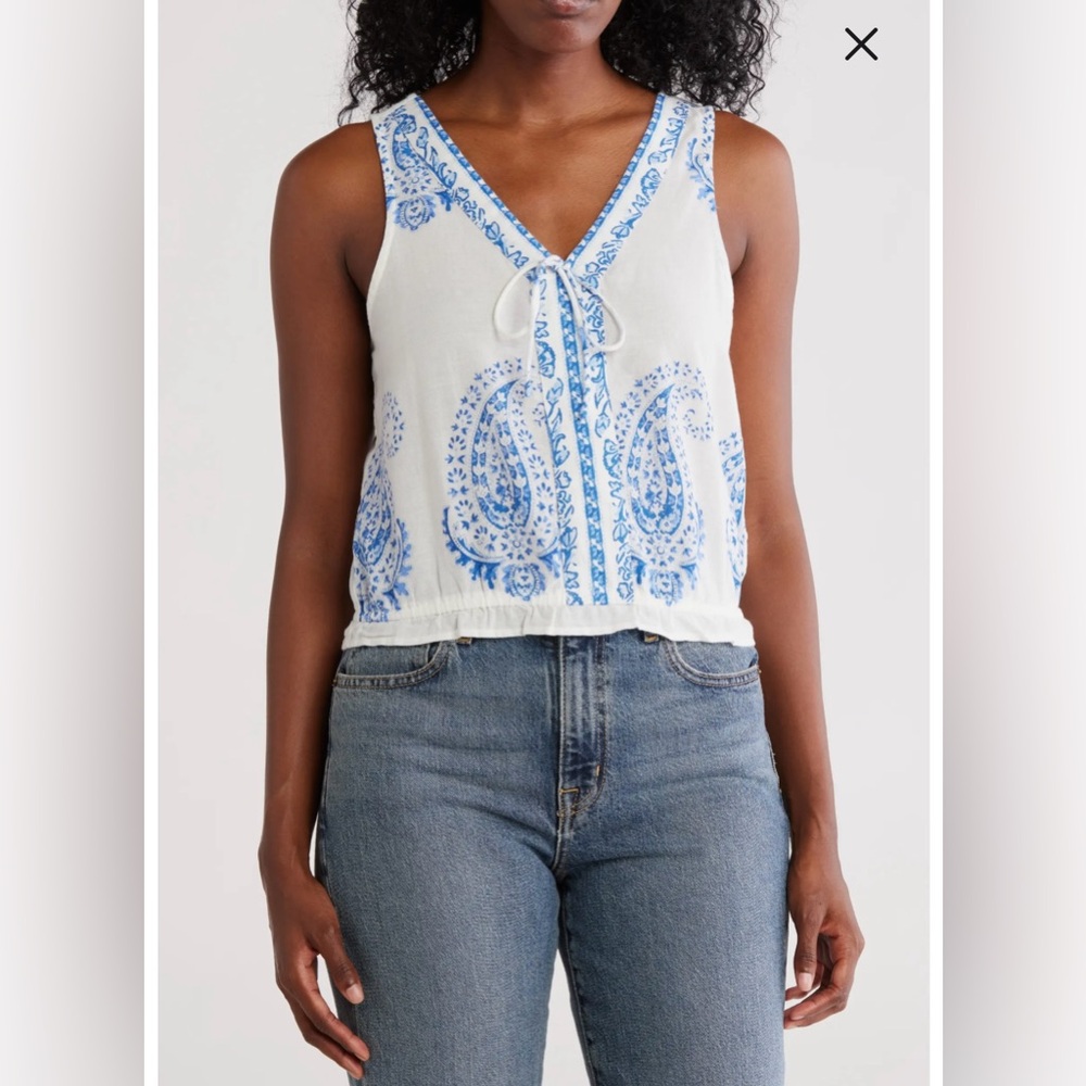 Lucky Brand Paisley Cotton Blouse